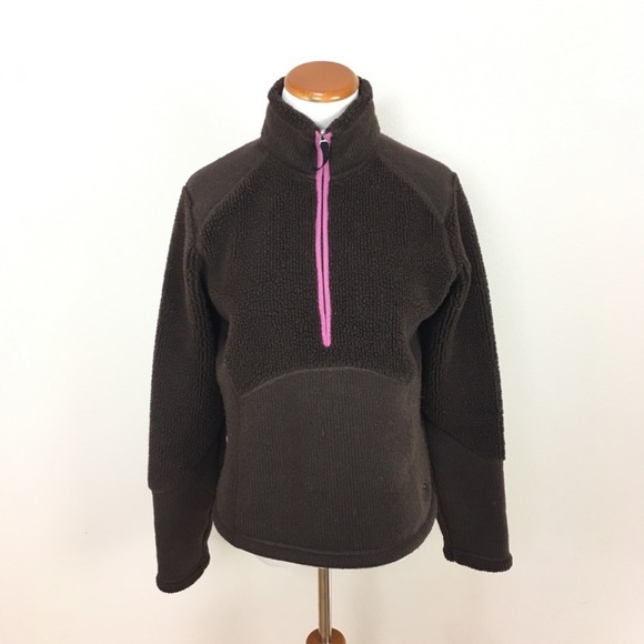 North Face‎ Brown TKA 200 Half-Zip Pullover Fleece Jacket Women’s Sz Medium - Picture 1 of 7